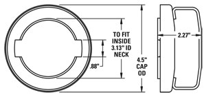 Volvo 2-Prong Filler Cap Dimensions Image