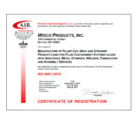 Wisco ISO 9001-2015 Registration Certificate