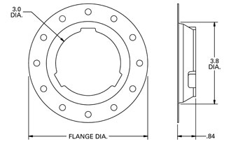 Flush Mount Series Filler Neck dimensions diagram