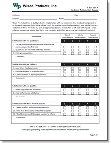 Wisco Customer Satisfaction Survey