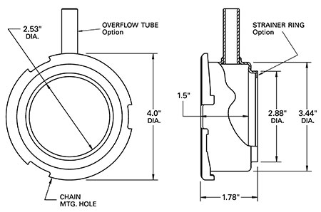 Wisco Products 400 Series Filler Neck dimensions