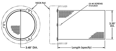 Wisco Products 600 Series Filler Neck Strainer Dimensions